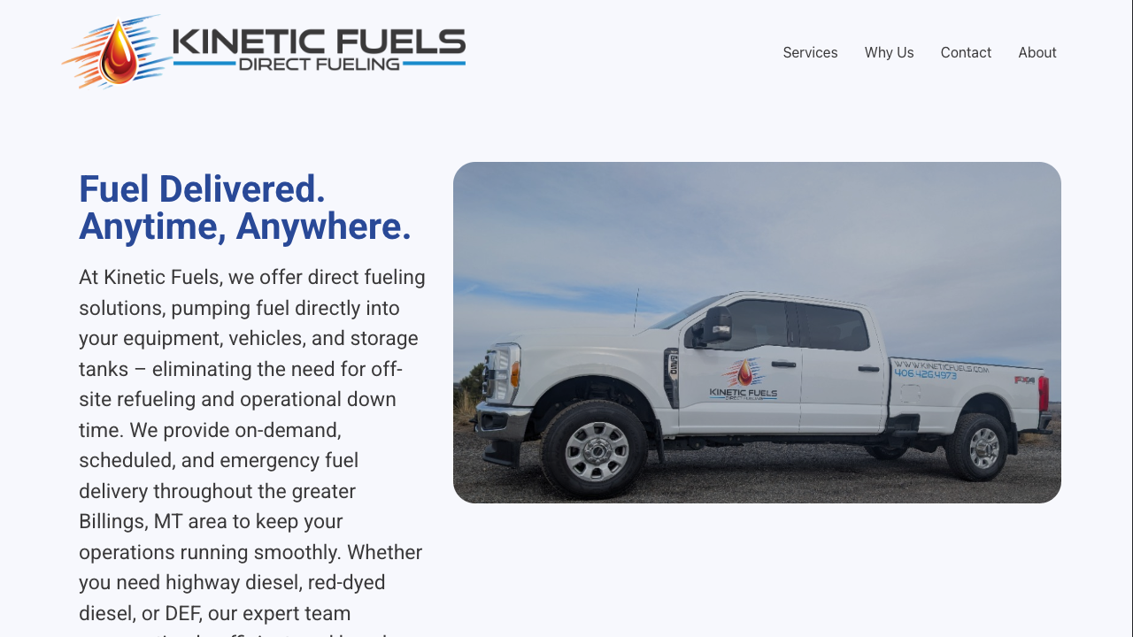 Screenshot of Kinetic Fuels hosting project